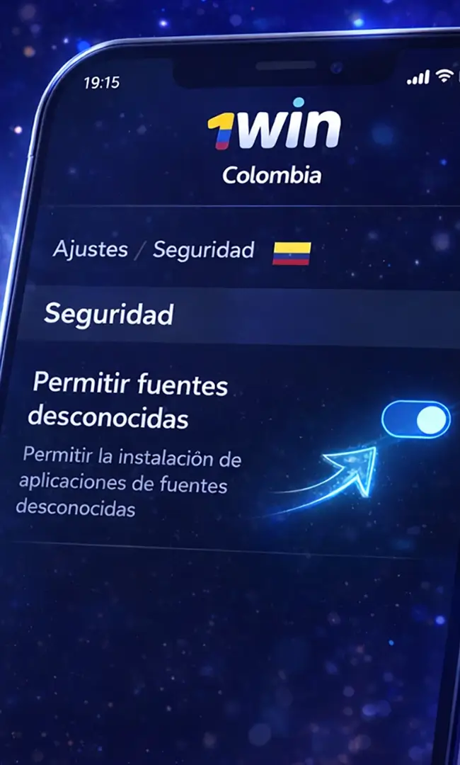 Permitir fuentes desconocidas en Android Habilitar fuentes desconocidas en Android para instalar el APK de 1win en Colombia, guía paso a paso