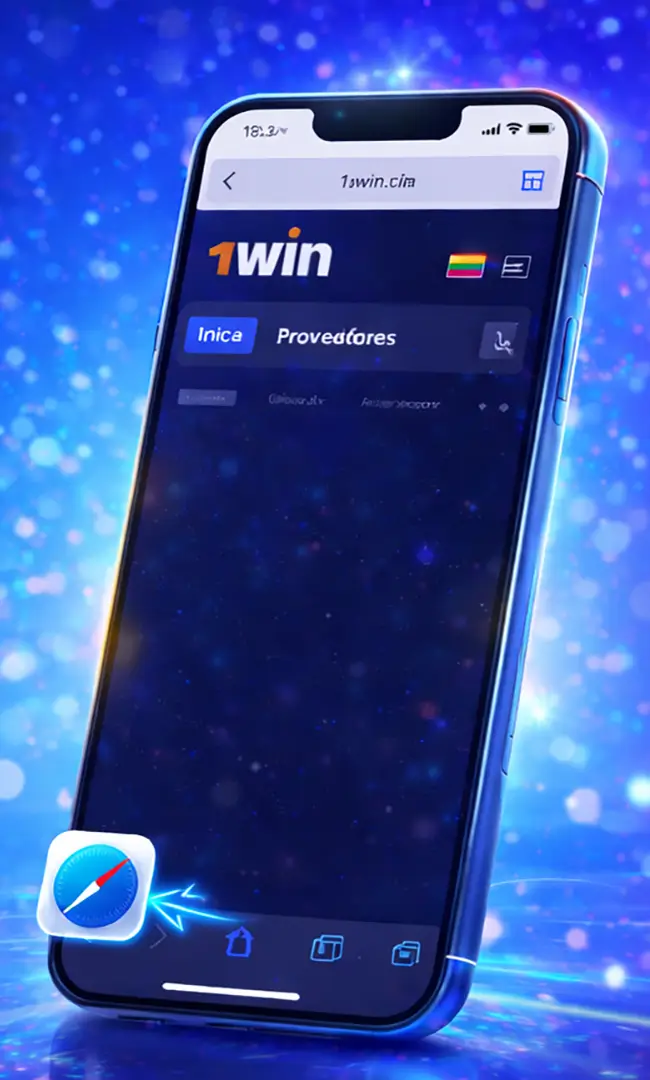 Abrir 1win en Safari iOS Abrir el sitio oficial de 1win Colombia en Safari en iPhone o iPad, primer paso para instalar la app iOS