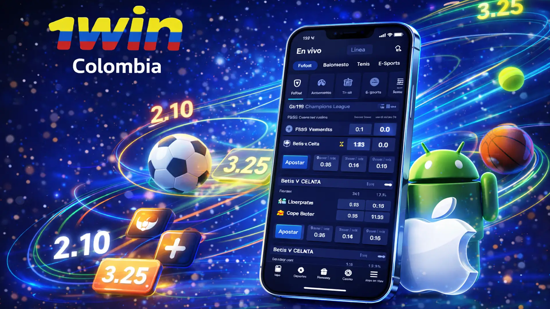 Apuestas en vivo 1win Colombia Apuestas deportivas en vivo en la app móvil 1win Colombia, cuotas de fútbol y apuestas en directo en iOS y Android