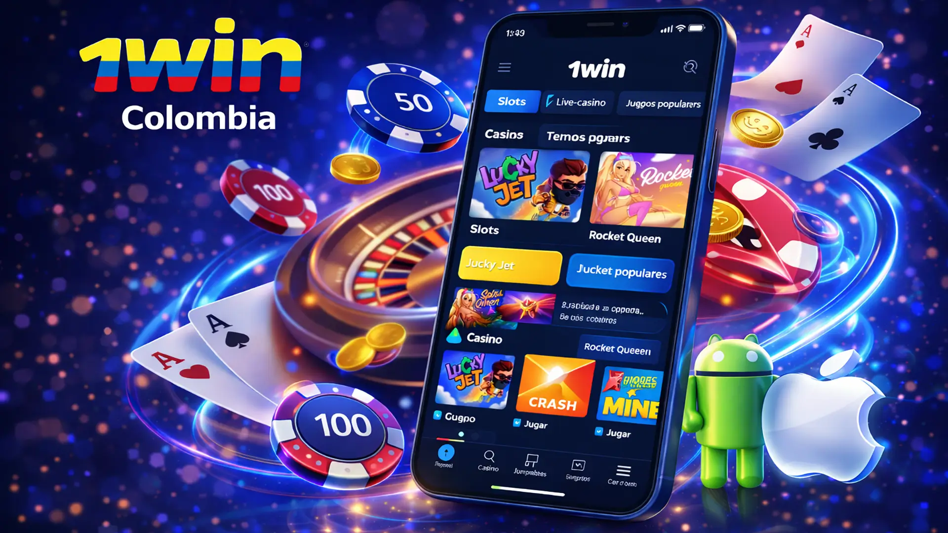 Casino online 1win Colombia Juegos de casino online de 1win Colombia en la app móvil, tragamonedas, casino en vivo y juegos populares
