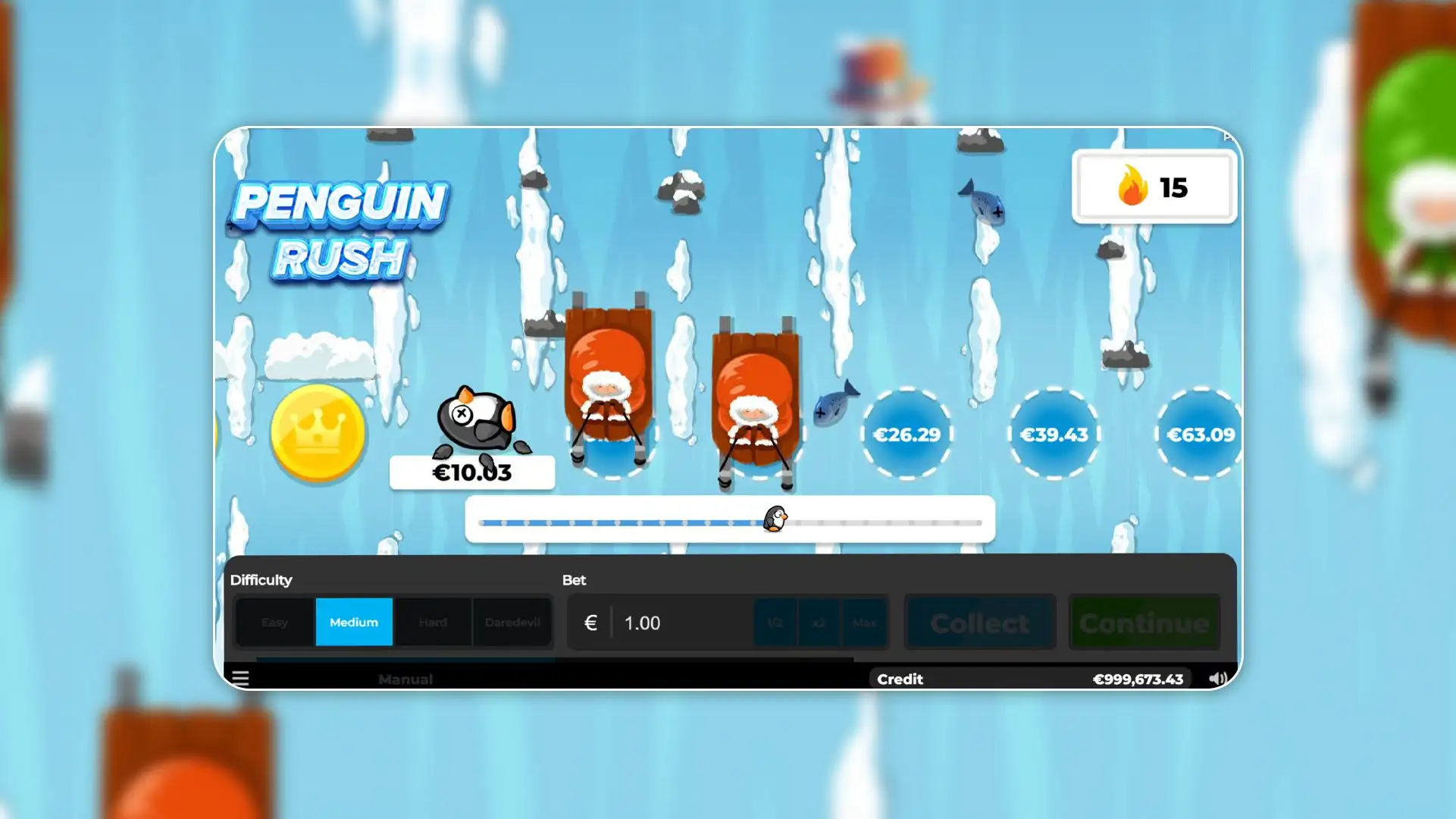 Penguin Rush en 1win